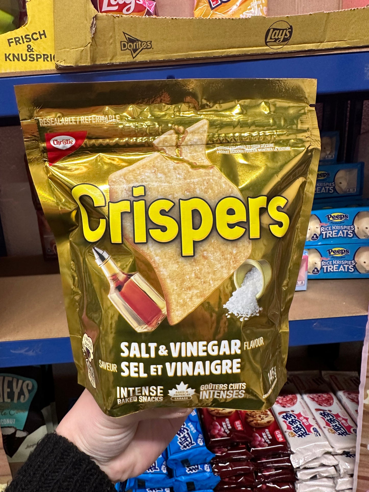 Crispers Salt & Vinegar Crackers 145g - Canadian