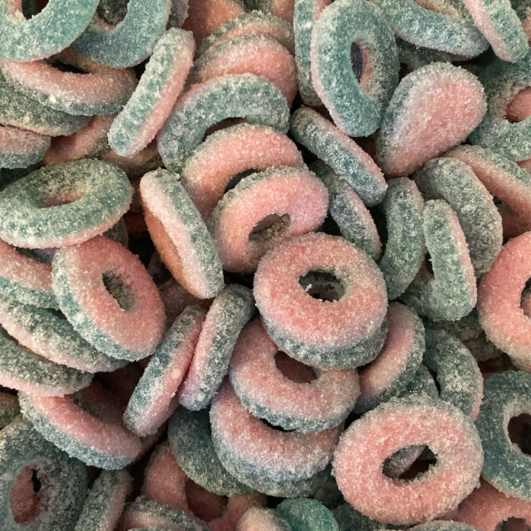 Fizzy Bubblegum Rings 100G