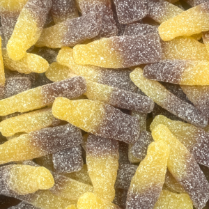 Sour Cola & Mango Soda Bottles 100G - Swedish