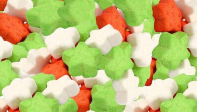 Red, White & Green Star Mallows 100G