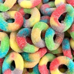 Fizzy Rainbow Rings 100G (H) (Gluten Free)