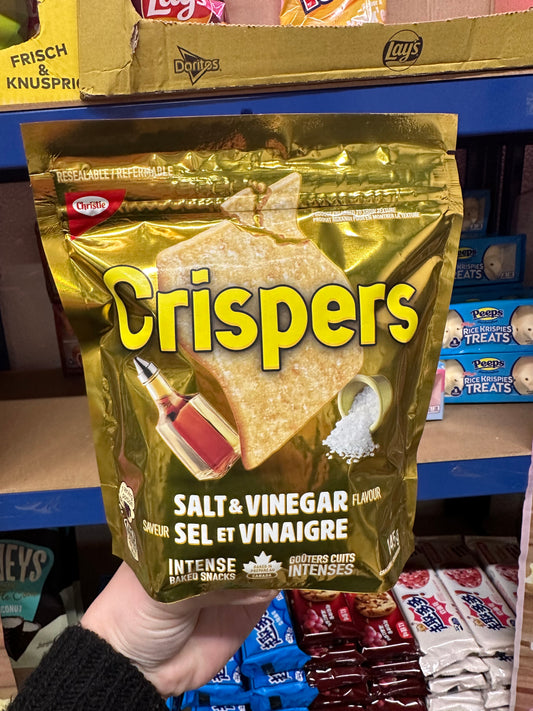 Crispers Salt & Vinegar Crackers 145g - Canadian