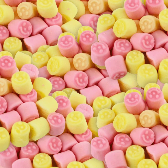 Mini foam smiley faces 100g