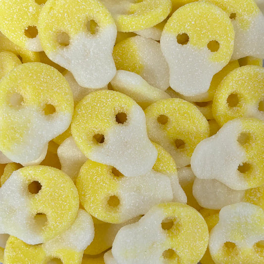Fizzy White & Yellow Skulls 100G  (Vegan) (Halal)