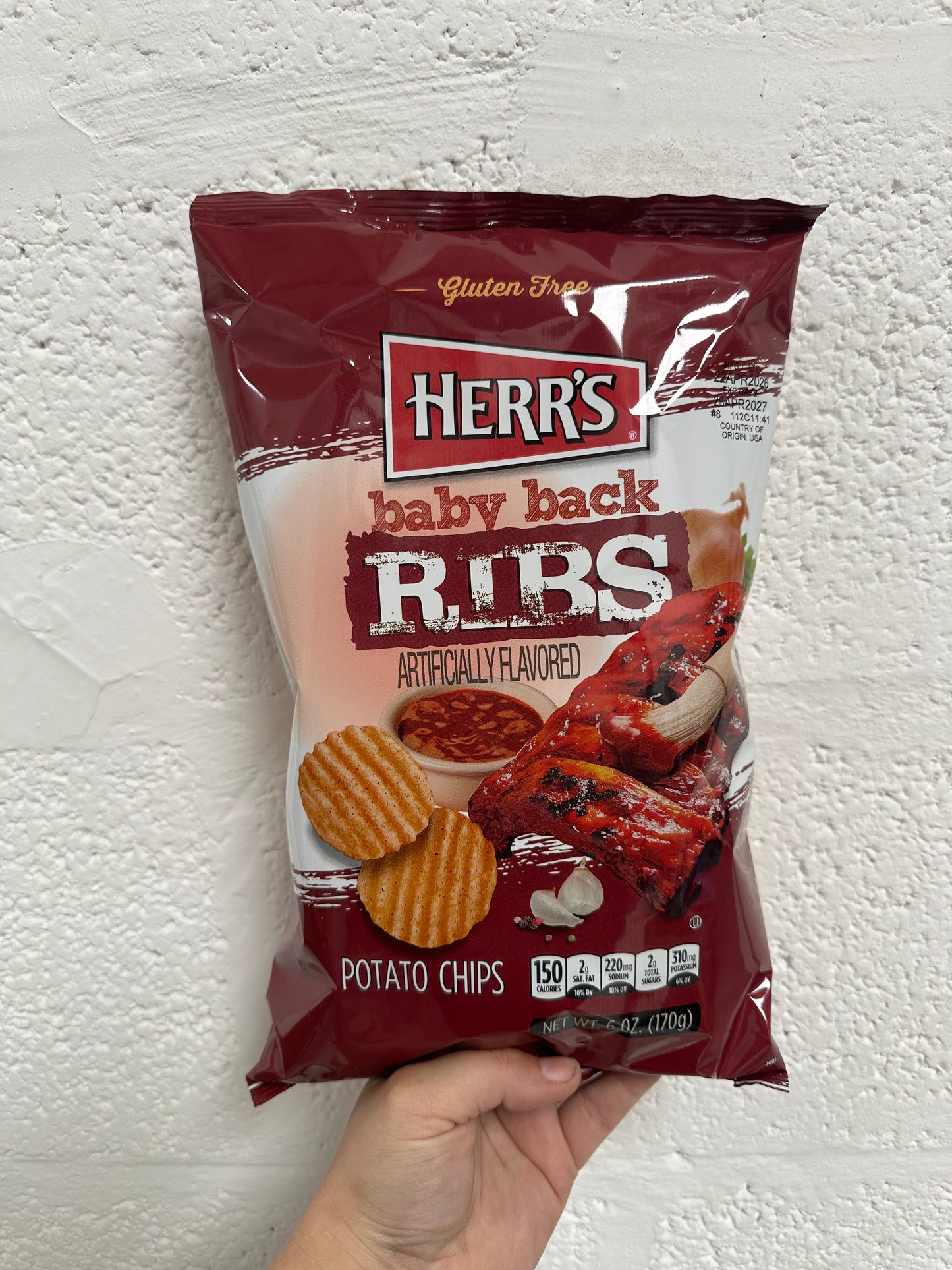 Herr's Baby Back Ribs Potato Chips (170g)