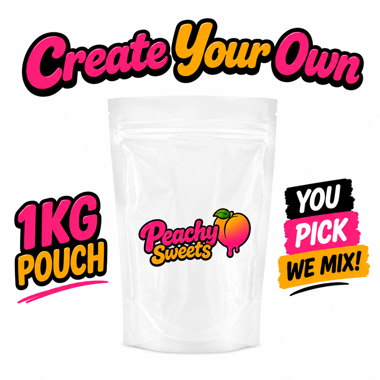 Peachy Sweets - Create Your Own 1KG Mix