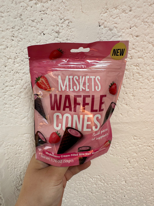 Miskets Waffle Cones - Strawberry & Cream