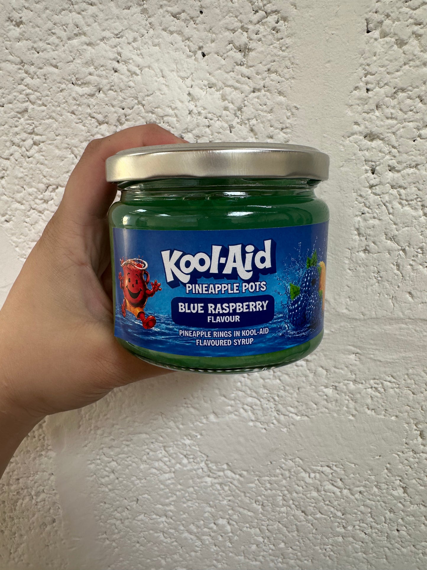 Kool Aid Pineapple Pot Blue Raspberry Glass Jar Single Jar