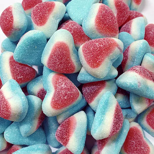 Fizzy Blue Double Layered Hearts 100G