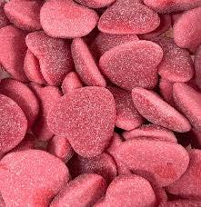 Fizzy Jelly Filled Red Hearts 100G