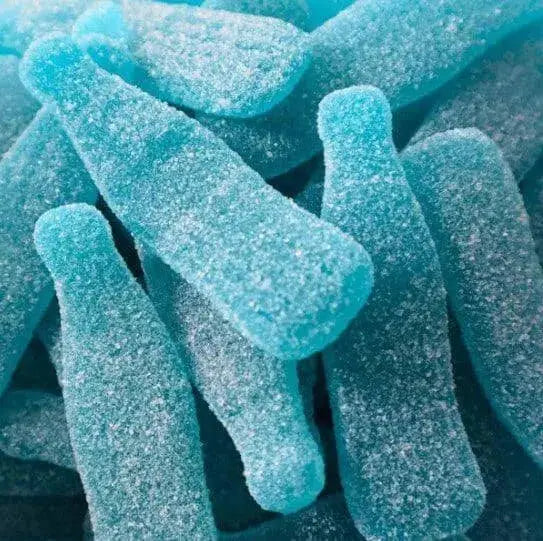 Blue Raspberry Bottle Sweets Giant Blue Raspberry Bottles 100G – Peachy Sweets WM